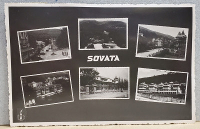 SOVATA , FOTO - MONTAJ CU 6 OBIECTIVE IMPORTANTE , CARTE POSTALA ILUSTRATA , 1937 foto