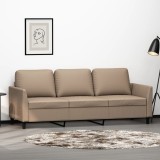 Cumpara ieftin Canapea cu 3 locuri, cappuccino, 180 cm, piele ecologică