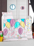 Lenjerie de pat pentru copii, Balloons, Patik, Bumbac Ranforce