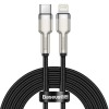 Cablu Type-C la Lightning, 20W, 25cm - Baseus Cafule Series Metal (CATLJK-01) - Black