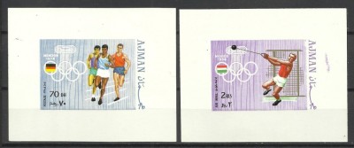 AJMAN--BLOCURI MNH SPORT--JOCURILE OLIMPICE--1969 foto