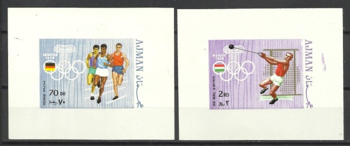 AJMAN--BLOCURI MNH SPORT--JOCURILE OLIMPICE--1969