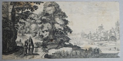 Nicolas de Son &amp;quot;Fuga in Egipt&amp;quot; gravura veche sec 17 foto