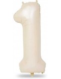 Balon folie cifra 1 cream - 100 cm