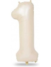 Balon folie cifra 1 cream - 100 cm foto