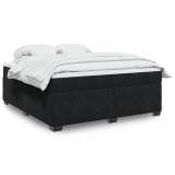 Cumpara ieftin Pat box spring cu saltea, negru, 180x200 cm, catifea