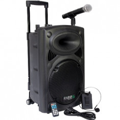 Boxa portabila activa 700w, bt, usb, mp3, vox, 2 microfoane, husa foto