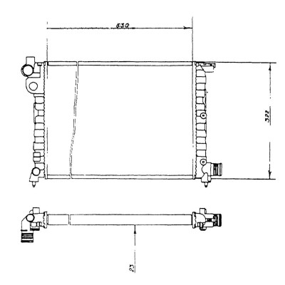 Radiator racire Peugeot 106 (1_), 08.1991-11.1994, Motorizare 1, 4 D 37kw Diesel, tip climatizare Cu/fara AC, cutie Manuala, dimensiune 530x320x23mm, foto