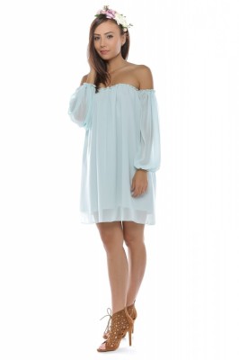 Rochie scurta din voal Mint Chic foto