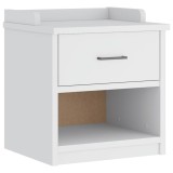 Cumpara ieftin Banca pentru hol &bdquo;SANDNES&rdquo; alba 45x40x50 cm, lemn masiv de pin