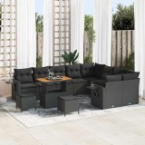 VidaXL Set de canapele pentru grădină 12 pcs Negru 90 x 55 x 71 cm