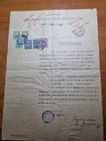 Certificat universitatea bucuresti - din anul 1948 - flancat cu 6 timbre fiscale