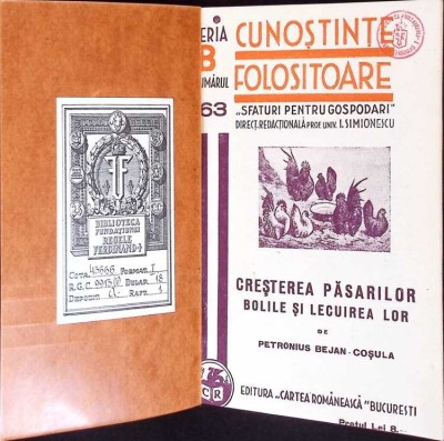 CRESTEREA PASARILOR BOLILE SI LECUIREA LOR-PETRONIUS BEJAN-COSULA-275539 foto