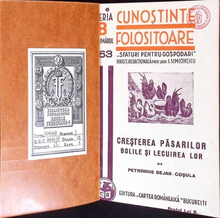 CRESTEREA PASARILOR BOLILE SI LECUIREA LOR-PETRONIUS BEJAN-COSULA-275539