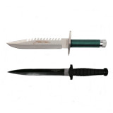 Set doua Cutite de vanatoare , Tactical Knife, IdeallStore&reg;, otel inoxidabil, verde, 35 cm