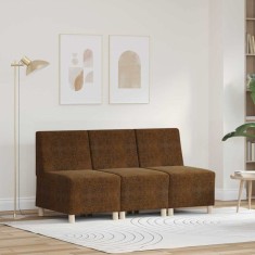 vidaXL Unitate Sofa Modulară Fără Brațe 3 pcs Maro 55 x 74 x 82 cm 3399832
