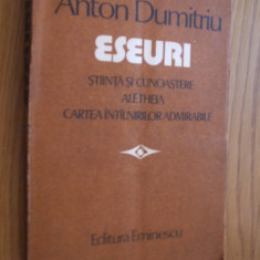 ANTON DUMITRIU - Eseuri Stiinta si Cunoastere Aletheia - 1986, 681p.