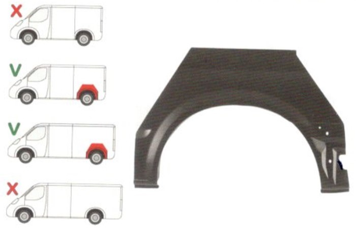 Segment reparatie aripa spate Ford TRANSIT (V184/5), 05.00-04.06 ,Partea Stanga, Spate,Model Lung