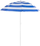Umbrela de plaja DALIA 180 cm, &icirc;nclinabila, albastru-alb