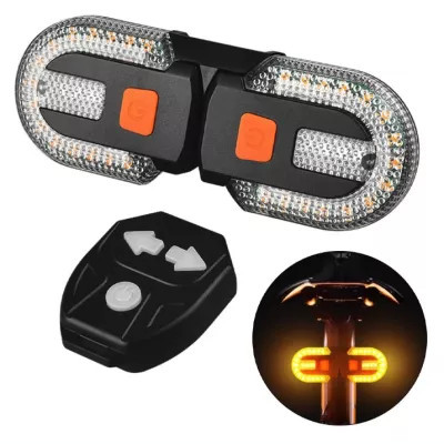 Semnalizare LED pentru bicicleta, USB, lampa spate, 30 LED, telecomanda, semnal sonor