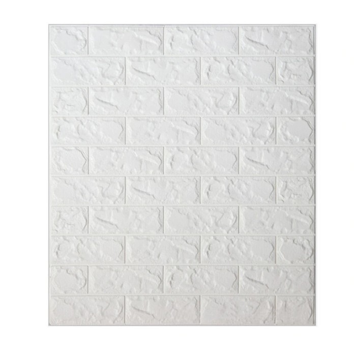 Tapet 3D ALB caramida in relief, Autoadeziv , 77x70 cm