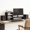 vidaXL Suport monitor cu organizator birou, negru lemn prelucrat 854734