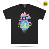 Tricou Fluorescent Planet Mushroom