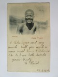 Rara! Carte postala Africa de Sud-Cape Town-Băiat Zulu,circ.1901 cu timbru rar