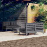 Cumpara ieftin Set mobilier grădină cu perne antracit, 5 piese, lemn de pin