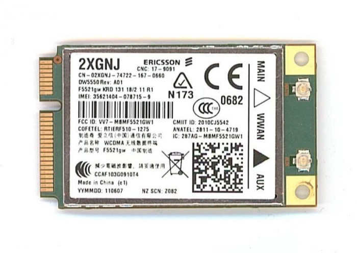 DELL 3G WWAN Card DW5550 2XGNJ NewTechnology Media