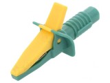 Bornă crocodil 10A galben-verde 25mm soclu 4mm