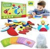 Puzzle de tip tangram, Montessori, 69 piese, Oem