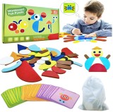 Cumpara ieftin Puzzle de tip tangram, Montessori, 69 piese, Oem