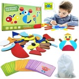 Puzzle de tip tangram, Montessori, 69 piese
