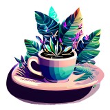 Cumpara ieftin Sticker decorativ, Ceasa De Cafea, Verde, 60 cm, 10215ST