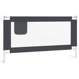 Cumpara ieftin Balustrada de protectie pat copii, gri inchis, 150x25 cm textil