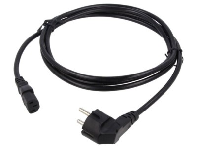 Cablu 3x1mm2 CEE 7/7 ştecăr unghi IEC C13 mamă PVC Qualtek Electronics foto