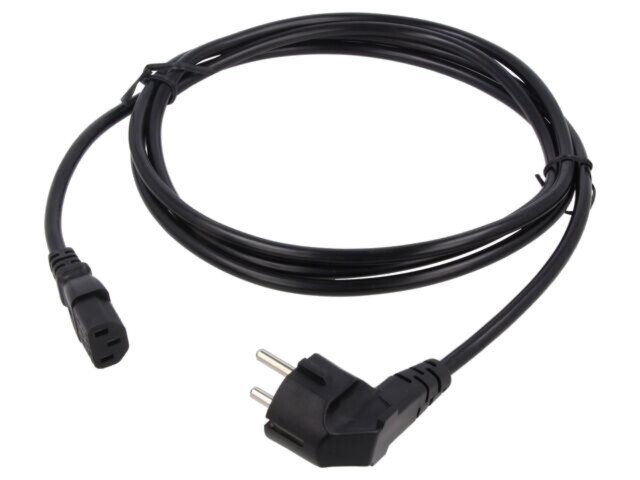Cablu 3x1mm2 CEE 7/7 ştecăr unghi IEC C13 mamă PVC Qualtek Electronics