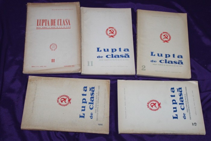 Lot 5 reviste Revista Lupta de Clasa Organ Teoretic si Politic al C C al PMR - Nr 11/1962, Nr 11/1964, Nr 2/1965, Nr 5/1966, Nr 1/1967