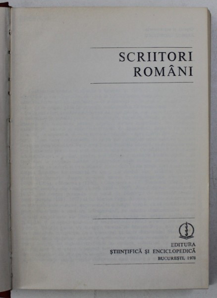 MIC DICTIONAR , SCRIITORI ROMANI BUCURESTI 1978