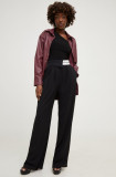 Cumpara ieftin Answear Lab pantaloni femei, culoarea negru, lat, high waist