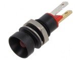 Lampă LED concav roşie 2VDC &Oslash;8mm plastic