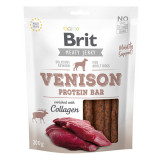 Brit Jerky Venison Protein Bar, recompense c&acirc;ini, Batoane proteice V&acirc;nat, 200g