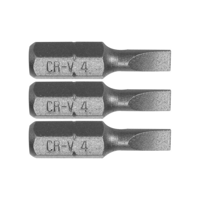 65480 STHOR Set 3 biti profil lat SL4, prindere hexagonala 1/4&amp;quot;, lungime 25 mm