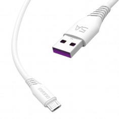 Cablu Date si Incarcare USB la MicroUSB Dudao L2M, 5A, 1 m, Alb foto