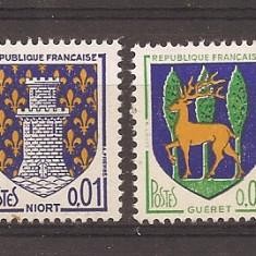 Franta 1964-1965 - Steme ale oraselor, 3 serii, 6 poze, MNH