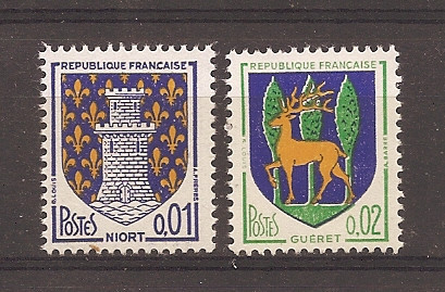 Franta 1964-1965 - Steme ale oraselor, 3 serii, 6 poze, MNH
