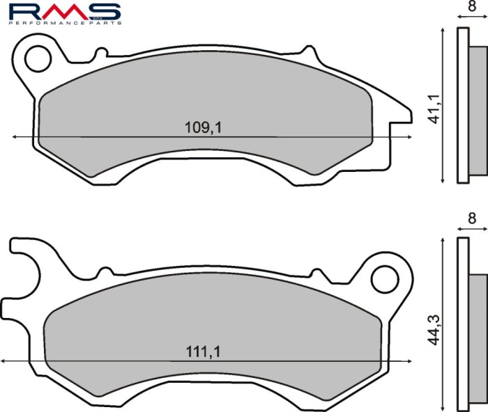 Set placute frana fata Honda PCX 125-150 (10-18) - SH 125 (14-18) - Peugeot Django - Speedfight 4 50-125-150cc (RMS)