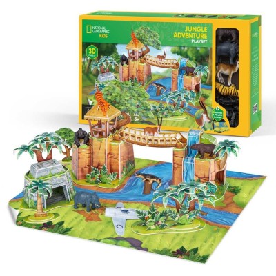 Cubic Fun - National Geographic Set de joaca 3D aventura in jungla 65 piese foto