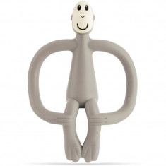 Matchstick Monkey Teething Toy and Gel Applicator jucărie pentru dentiție perie 2 in 1 Grey 1 buc